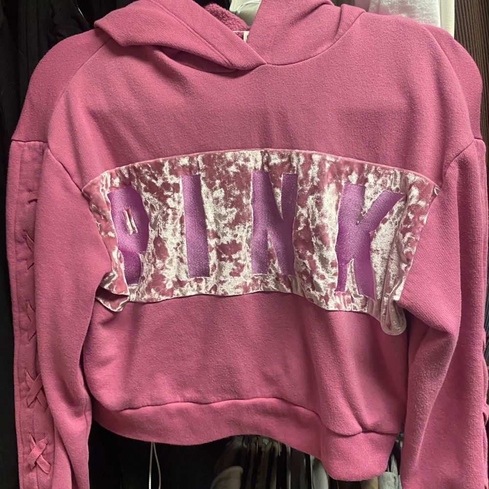 Pink crop hoodie